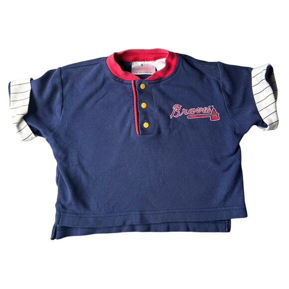 Vintage Atlanta Braves Kids Tee Size 2T PERFECT BOXY MLB Cotton - Picture 1 of 7